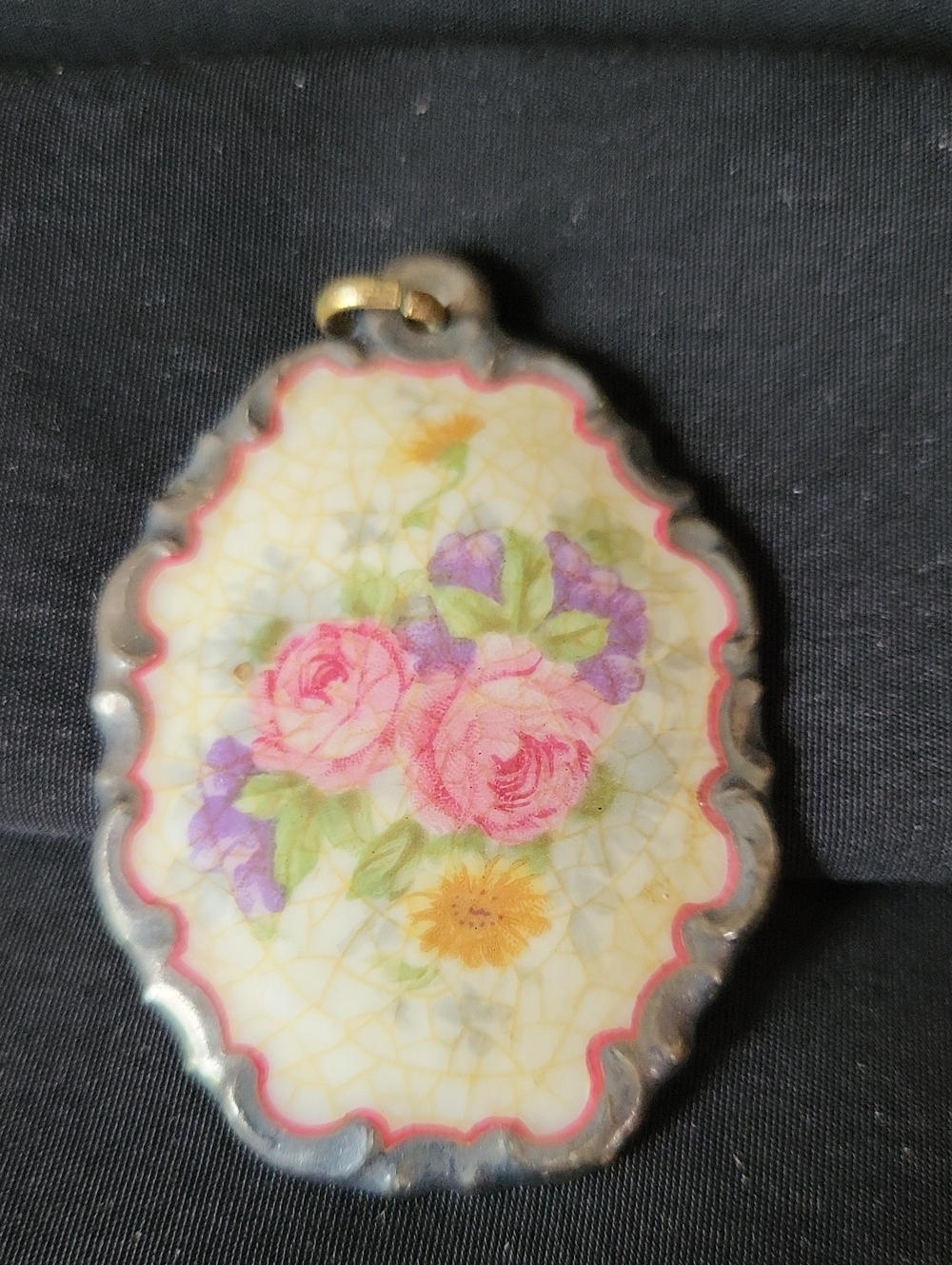 1930's Germany Rosenthal Marktredwitz Porcelain Pendant /Broach / Pin